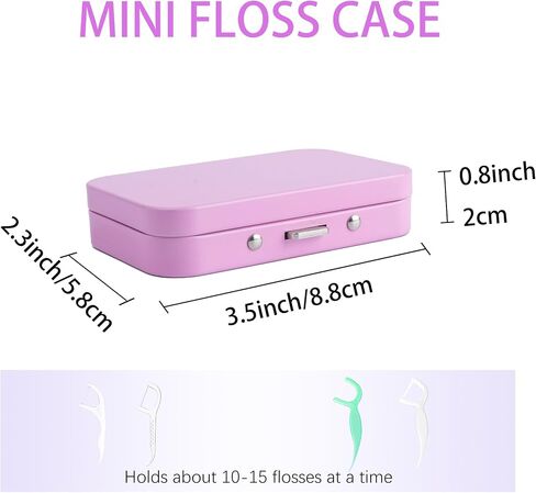 2Pack Dental Floss Portable Case,Refillable Portable Floss Pick Holder Container with Mirror,Small Floss Dispenser for Travel, Dates,Dinners and Hotels(Black) in Kuwait