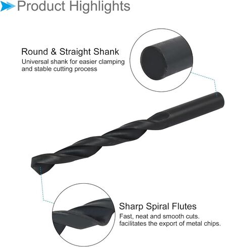 High Speed Steel Twist Drill Bits, 5.8mm Diameter 90mm Length, Straight Twist Jobber Drill Bit Black - (Applications: for Metal Woodwork Plastic Aluminum) in Saudi Arabia