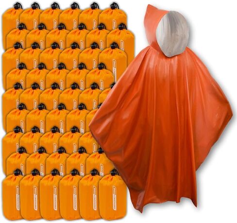 2 Pack Emergency Poncho | Lightweight Adult Rain Ponchos for Emergency Supplies, Camping Supplies | Weather resistant poncho for Men, Women-Retain 90% of Body Heat for Cold & Warm Weather Survival in Kuwait