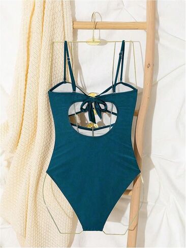 Milumia Women's Metal Ring One Piece Swimsuit Cut Out Strapless Bandeau Bathing Suits in Saudi Arabia