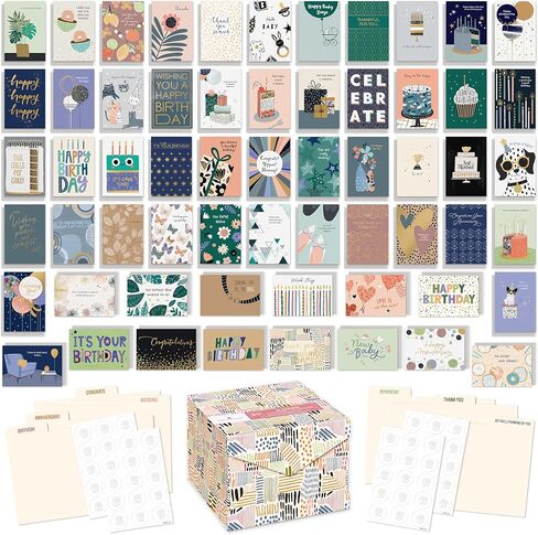 تحيات أمريكية جميع المناسبات المتشددة لبطاقة ديلوكس مع الأظرف وصندوق التخزين (60 مترًا) in Kuwait