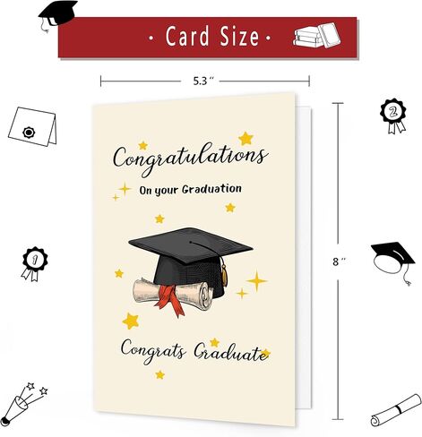 2025 Graduation Gifts Cards for Him Her，High School & College Graduation Gifts Card for Son Daughter，Congratulations Graduate Card for Boys Girls Family Friends in Kuwait