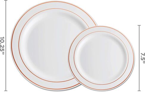 Munfix 100 Clear Plastic Plates Set, 50 Pcs 10 Inch Plastic Dinner Plates and 50 Pcs 7 Inch Plastic Dessert Plates, Elegant Fancy Heavy Duty Disposable Plates for Party, Wedding, Clear in Saudi Arabia