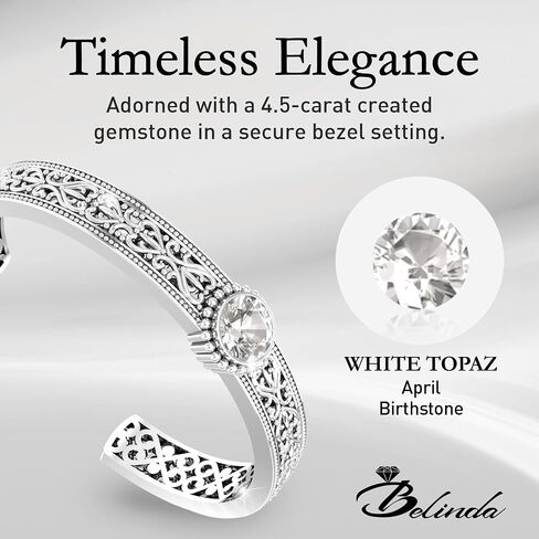 Belinda Jewelz الأحجار الكريمة سوار هدية للنساء بوهو نحت قابل للتعديل الكفة الإسورة أنيقة الرجعية غرامة المعصم مجوهرات 925 الفضة الاسترليني أساور خمر البالية الغجر مجوهرات التبعي للفتيات in Kuwait