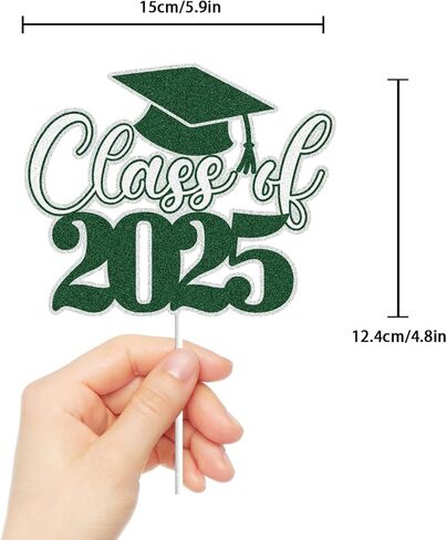 Lingboom Class of 2024 Cake Cake Topper Blue Glitter Happy Treawate تهنئة الديكورات الكعكة خريج 2024 التخرج تهانينا لوازم الحزب الخريج in Kuwait