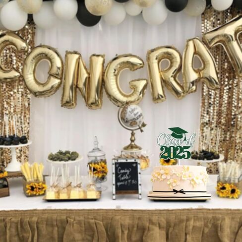 Lingboom Class of 2024 Cake Cake Topper Blue Glitter Happy Treawate تهنئة الديكورات الكعكة خريج 2024 التخرج تهانينا لوازم الحزب الخريج in Kuwait