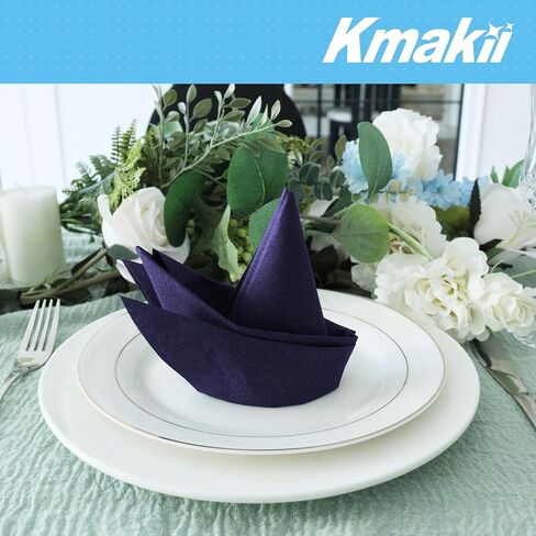 KMAKII Disposable Lunch Napkins Black Linen-Feel Paper Napkins Cloth Like Luncheon Napkins Dinner Napkin For Kitchen, Parties, Weddings, Dinners or Events 12 x 12 inches, 50 Count in Kuwait