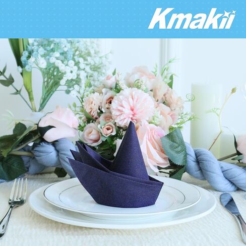 KMAKII Disposable Lunch Napkins Black Linen-Feel Paper Napkins Cloth Like Luncheon Napkins Dinner Napkin For Kitchen, Parties, Weddings, Dinners or Events 12 x 12 inches, 50 Count in Kuwait