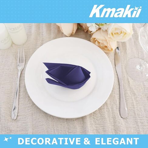 KMAKII Disposable Lunch Napkins Black Linen-Feel Paper Napkins Cloth Like Luncheon Napkins Dinner Napkin For Kitchen, Parties, Weddings, Dinners or Events 12 x 12 inches, 50 Count in Kuwait