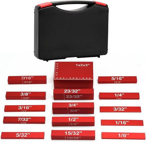 15Pcs Setup Blocks Woodworking Tools Precision Height Thickness Gauge Accessories Durable Measuring Blocks for Router and Table Saw Woodworking (Blue) in Kuwait