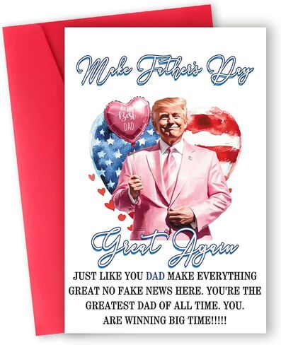 Funny Trump Father's Day Card for Dad,Happy Father's Day Gifts from Son Daughter,Heartfelt Message to Father,Fathers Day Gift Idea for Him in Saudi Arabia