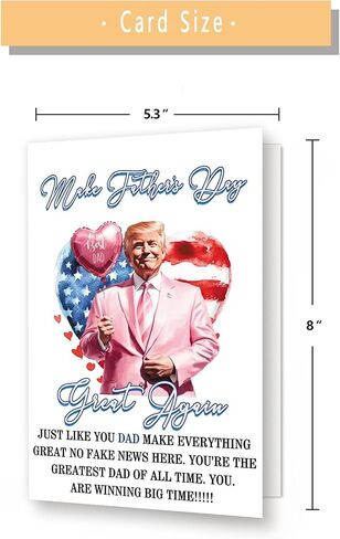 Funny Trump Father's Day Card for Dad,Happy Father's Day Gifts from Son Daughter,Heartfelt Message to Father,Fathers Day Gift Idea for Him in Saudi Arabia