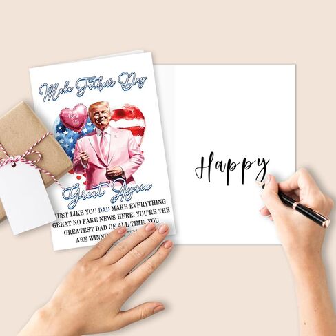 Funny Trump Father's Day Card for Dad,Happy Father's Day Gifts from Son Daughter,Heartfelt Message to Father,Fathers Day Gift Idea for Him in Saudi Arabia