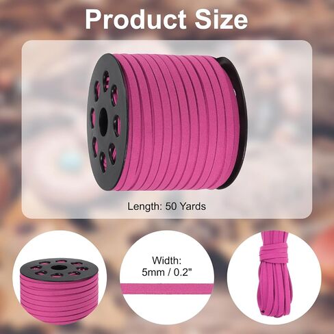 PATIKIL 50 Yards x 2.6mm Faux Suede Leather Cord, Leather Lace String for Bracelet Necklace Beading Making DIY Crafts, Grass Green in Saudi Arabia
