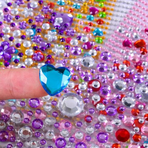 3900pcs ملصقات الأحجار الكريمة ، ملصقات راينستون لاصق ذاتي ، ملصقات جوهرة بلينج أكريليك للحرف اليدوية ، عصا على الأحجار الكريمة لمكياج GEMS أشكال متنوعة DIY in Kuwait