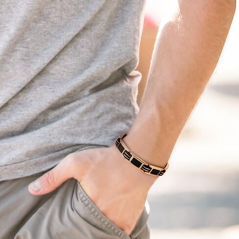 Willis Judd Bracelets For Men Titanium Mens Bracelet Black Carbon Fiber Size Adjustable in Kuwait