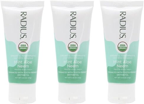 RADIUS USDA Organic Toothpaste 3oz Non Toxic Chemical-Free Gluten-Free Designed to Improve Gum Health & Prevent Cavity - Clove Cardamom - Pack of 3 in Kuwait