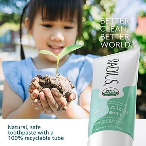 RADIUS USDA Organic Toothpaste 3oz Non Toxic Chemical-Free Gluten-Free Designed to Improve Gum Health & Prevent Cavity - Clove Cardamom - Pack of 3 in Kuwait