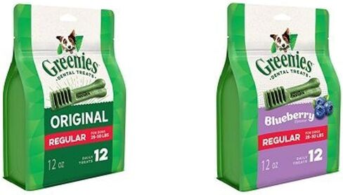 Greenies Regular Variety Pack With 12 Oz. Original And 12 Oz. Blue Berry Dental Dog Treats in Saudi Arabia