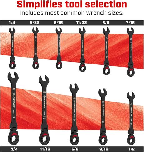 Reversible Ratcheting Wrench Set: 12-Piece Metric 8-19mm - Tough Black - Wax Canvas Storage Bag - Automotive and Motorcycle Repair Tools in Saudi Arabia