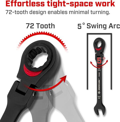 Reversible Ratcheting Wrench Set: 12-Piece Metric 8-19mm - Tough Black - Wax Canvas Storage Bag - Automotive and Motorcycle Repair Tools in Saudi Arabia