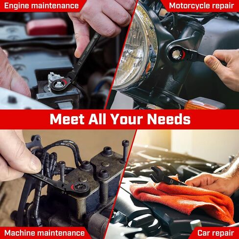 Reversible Ratcheting Wrench Set: 12-Piece Metric 8-19mm - Tough Black - Wax Canvas Storage Bag - Automotive and Motorcycle Repair Tools in Saudi Arabia