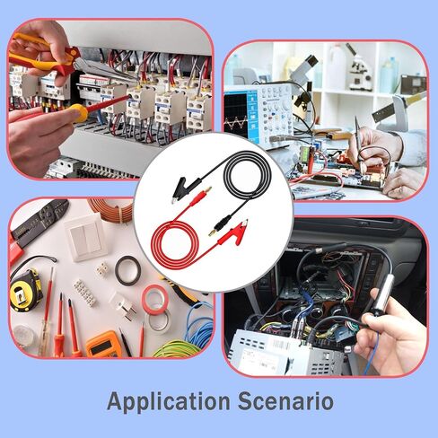 خيوط اختبار التمساح القصير ، مقطع 16AWG إلى قصاصات اختبار العزل ، مقطع تماسيح قصير 1.8 متر إلى مقطع التمساح القصير للمقاييس المتعددة ، اختبار البطارية. (5S） in Kuwait