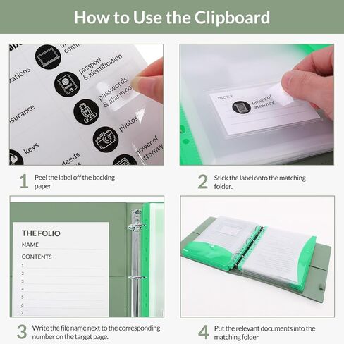 SKYDUE Document Organizer Folio, Important Document Organizer, File Folder Organizer for Important Paper, Emergency/Certificate/Birth Document Binder Organizer, fit for Home, Office and School in Kuwait