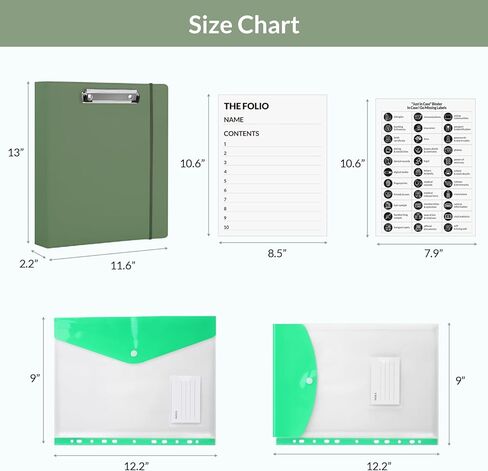 SKYDUE Document Organizer Folio, Important Document Organizer, File Folder Organizer for Important Paper, Emergency/Certificate/Birth Document Binder Organizer, fit for Home, Office and School in Kuwait