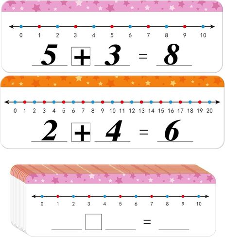 35 حزم بطاقات لوحات الجافة المحو الجافة ، لوحية مزدوجة القابلة للكتابة ويمكن محوها 0-10 على جانب واحد و 0-20 على اللوحة البيضاء الرياضيات الجانبية الأخرى للأطفال والطلاب والفصول الدراسية والمنزل (Pink & Oran) in Kuwait