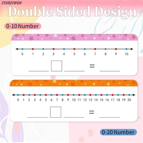 35 حزم بطاقات لوحات الجافة المحو الجافة ، لوحية مزدوجة القابلة للكتابة ويمكن محوها 0-10 على جانب واحد و 0-20 على اللوحة البيضاء الرياضيات الجانبية الأخرى للأطفال والطلاب والفصول الدراسية والمنزل (Pink & Oran) in Kuwait