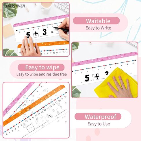 35 حزم بطاقات لوحات الجافة المحو الجافة ، لوحية مزدوجة القابلة للكتابة ويمكن محوها 0-10 على جانب واحد و 0-20 على اللوحة البيضاء الرياضيات الجانبية الأخرى للأطفال والطلاب والفصول الدراسية والمنزل (Pink & Oran) in Kuwait