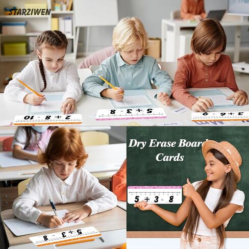 35 حزم بطاقات لوحات الجافة المحو الجافة ، لوحية مزدوجة القابلة للكتابة ويمكن محوها 0-10 على جانب واحد و 0-20 على اللوحة البيضاء الرياضيات الجانبية الأخرى للأطفال والطلاب والفصول الدراسية والمنزل (Pink & Oran) in Kuwait
