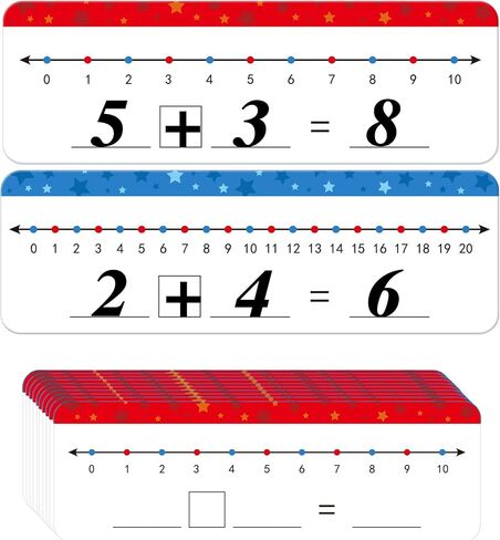 35 Packs Number Line Dry Erase Boards Cards, Double Sided Writable and Erasable Board-0-10 on One Side & 0-20 on Other Side Math White Board for Kids, Students, Classroom and Home(Pink&Oran) in Saudi Arabia