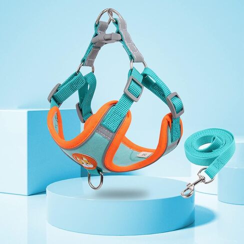 Soft Harness for Dogs,No Pull Dog Harness and Lead Set, Puppy Cat Step in Vest Harness Leash, with Reflective Strips, for Small or Medium and Large Size Dog in Saudi Arabia