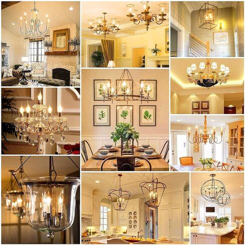 ANWIO B11 LED Filament Bulb E12 Candelabra Small Base 2700K Warm White, 5.5W(60W Equivalent) 800 Lumens Non-Dimmable Decorative Candle Light Bulb, Pack of 6 in Saudi Arabia