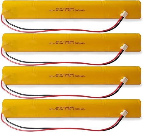 BBAT0043A Ni-Cd 1200mAh 9.6V 900mAh Emergency Light Lighting Fixture Battery Compatible with ELBB003 ELB-B003 ELB-B004 ELBB004 OSI OSA228 DANTONA CUSTOM-306-U BBAT0044A BAA-96 (10 Pack) in Saudi Arabia