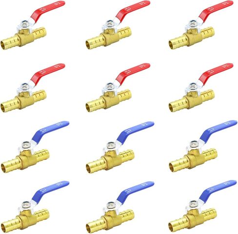 3/4 بوصة صمامات كرة PEX ، 2 PCS PEX النحاس الكامل المنفذ مغلق صمام الكرة ، نحاس ربع المنفذ الكامل انعطف صمامات PEX للمياه الساخنة والباردة in Kuwait