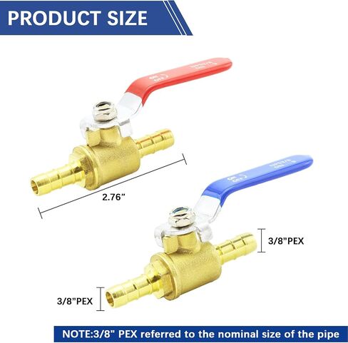 3/4 بوصة صمامات كرة PEX ، 2 PCS PEX النحاس الكامل المنفذ مغلق صمام الكرة ، نحاس ربع المنفذ الكامل انعطف صمامات PEX للمياه الساخنة والباردة in Kuwait