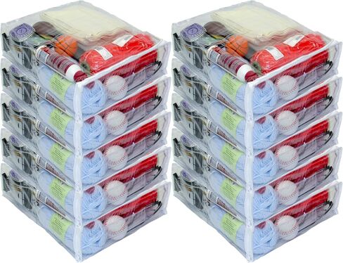 5-Pack Heavy Duty Vinyl Zippered (Clear) Storage Bags (12" x 15" x 4") (3.1 Gallon) in Saudi Arabia
