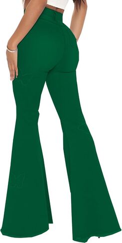 Women Bell Bottom Jeans High Waisted Flare Jean Ripped Hole Classic Denim Bell Bottom Pants in Saudi Arabia
