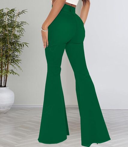 Women Bell Bottom Jeans High Waisted Flare Jean Ripped Hole Classic Denim Bell Bottom Pants in Saudi Arabia