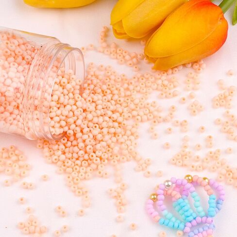 حبات بذور زجاج المعكرون الباستيل ، 5000pcs 3 مم حبات المهر متعددة الألوان لمجوهرات وصنع DIY الحرفية in Kuwait