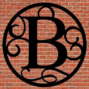 Monogram Wall Decor, Custom Initial Signs for Outdoors, Outdoor Letters Hanging Art, Metal Personalized Initials Name Sign, A to Z, 5 sizes available (Custom Letter & Size)