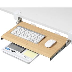 صينية لوحة مفاتيح Ethu تحت مكتب ، 19.7 "× 12.2" SMILE CLAMP CHLAMP DELLER تحت المكتب ، لوحة مفاتيح الكمبيوتر شريحة سحب ، صينية لوحة مفاتيح مريحة للمنزل ، المكتب (أبيض)