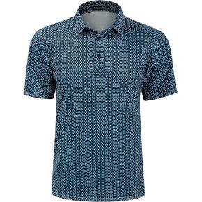 TAPULCO Mens Quick Dry Polo Shirts Camouflage Pattern Performance Athletic Lightweight Breathable Casual Golf Tshirts