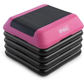 Circuit Fitness by Marcy 16 x 16 inches Adjustable Height Aerobic Step Platform with Adjustable Risers, Non-Slip Rubber Surface, Home Exercise Fitness Training, Multiple Color Options