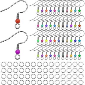320pcs خطافات فرنسية القرط ، حلق ، حلق ، حلق ، إكسسوارات ، حلق ، سنانير للمجوهرات التي تصنع حلقات قفزة مفتوحة السلك السلكي الفرنسي خطافات أسماك لصنع المجوهرات DIY