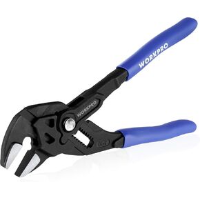 WORKPRO Pliers Wrench Set, 7 & 10-Inch CR-V Construction Wrench Pliers, Adjustable Parallel Smooth Jaw Pliers, Black Finish, Groove Lock Mechanism