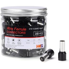 HKS 1000PCS Wire Ferrules Connectors - AWG18-1.0mm² Copper Barrel Pin Cord Ends Insulated Ferrule Terminals for Wiring Electrical Crimp E1008 White in Kuwait